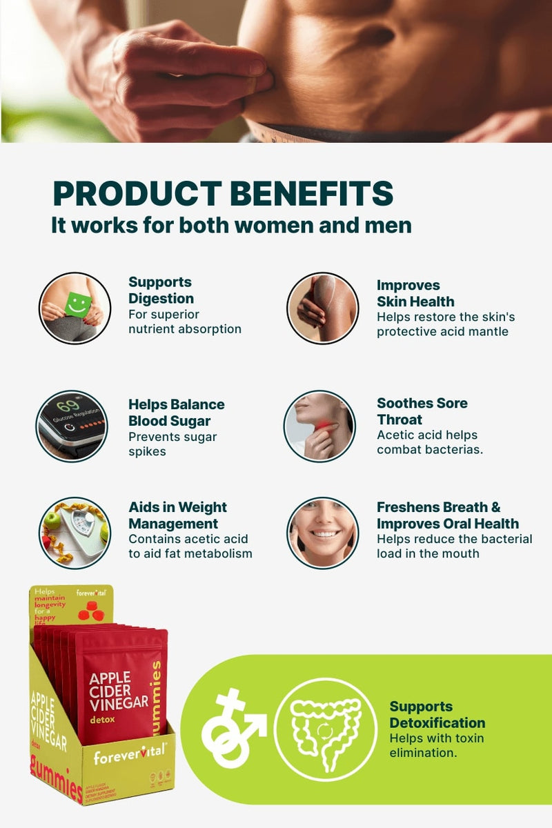 Forevervital Apple Cider Vinegar Gummies Dispenser x10