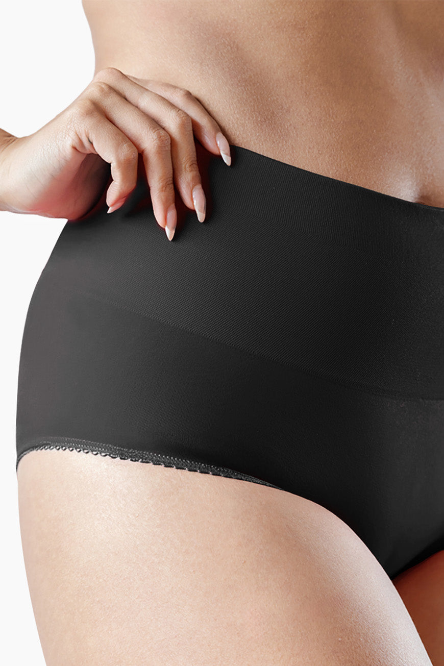 Seamless Control Panty with Double-Layer Waist