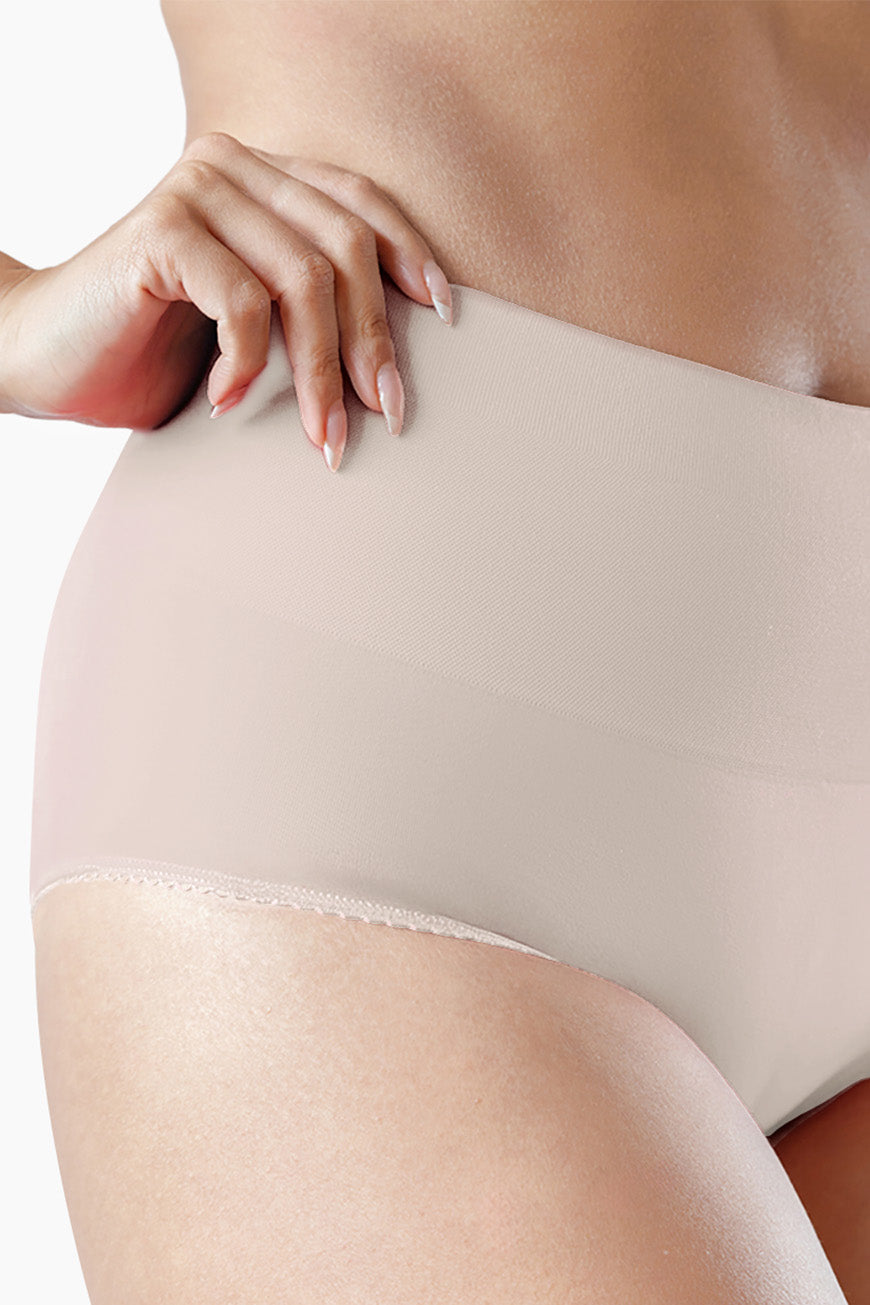 Seamless Control Panty with Double-Layer Waist